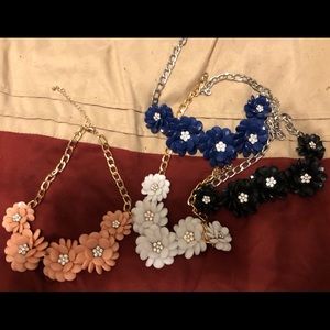 Bundle of Flower statement necklaces.